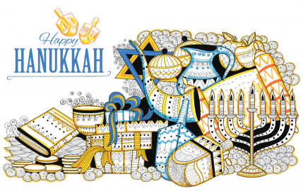 Illustrated Happy Hanukkah